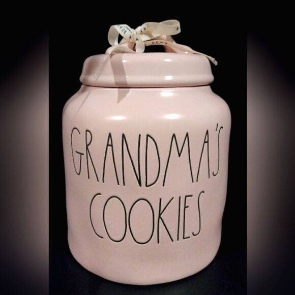 Rae Dunn Magenta Large Cookie Jar Grandma's Cookies Pink - Picture 1 of 14